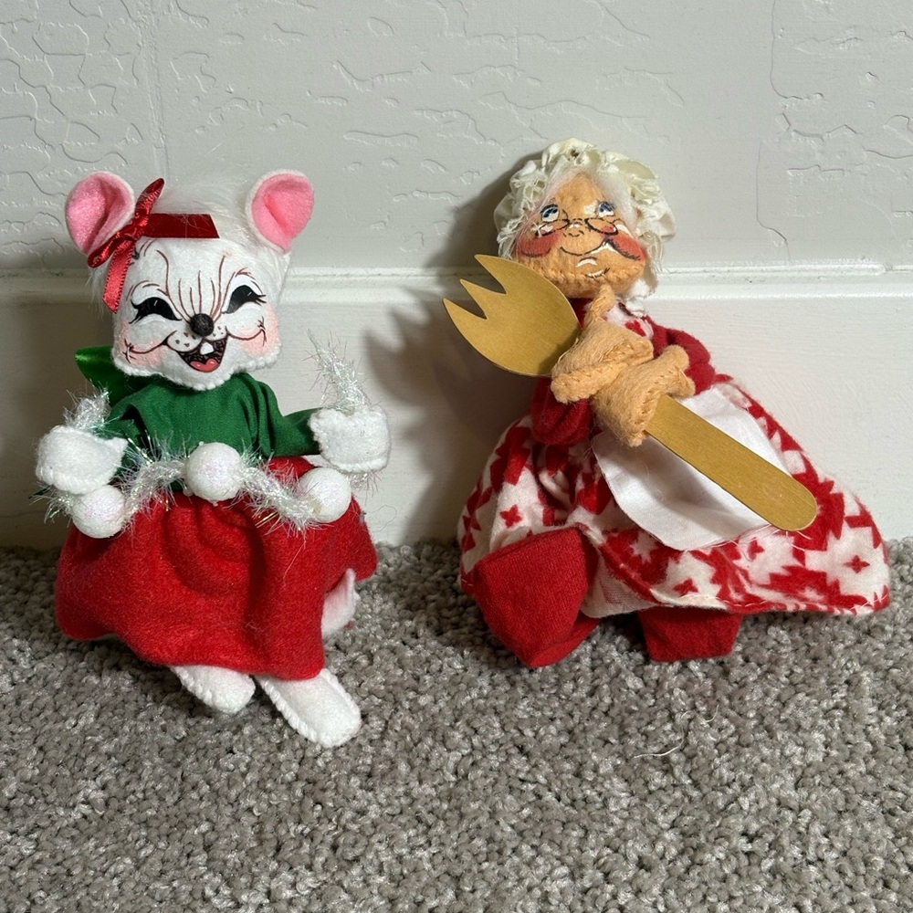 1969 Vintage Annalee Christmas doll 2016 Annalee Christmas mouse‎